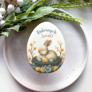 Wielkanocny piernik pisanka z królikiem – ręcznie lukrowany, idealny do koszyczka święconki i świątecznego stołu Kraków